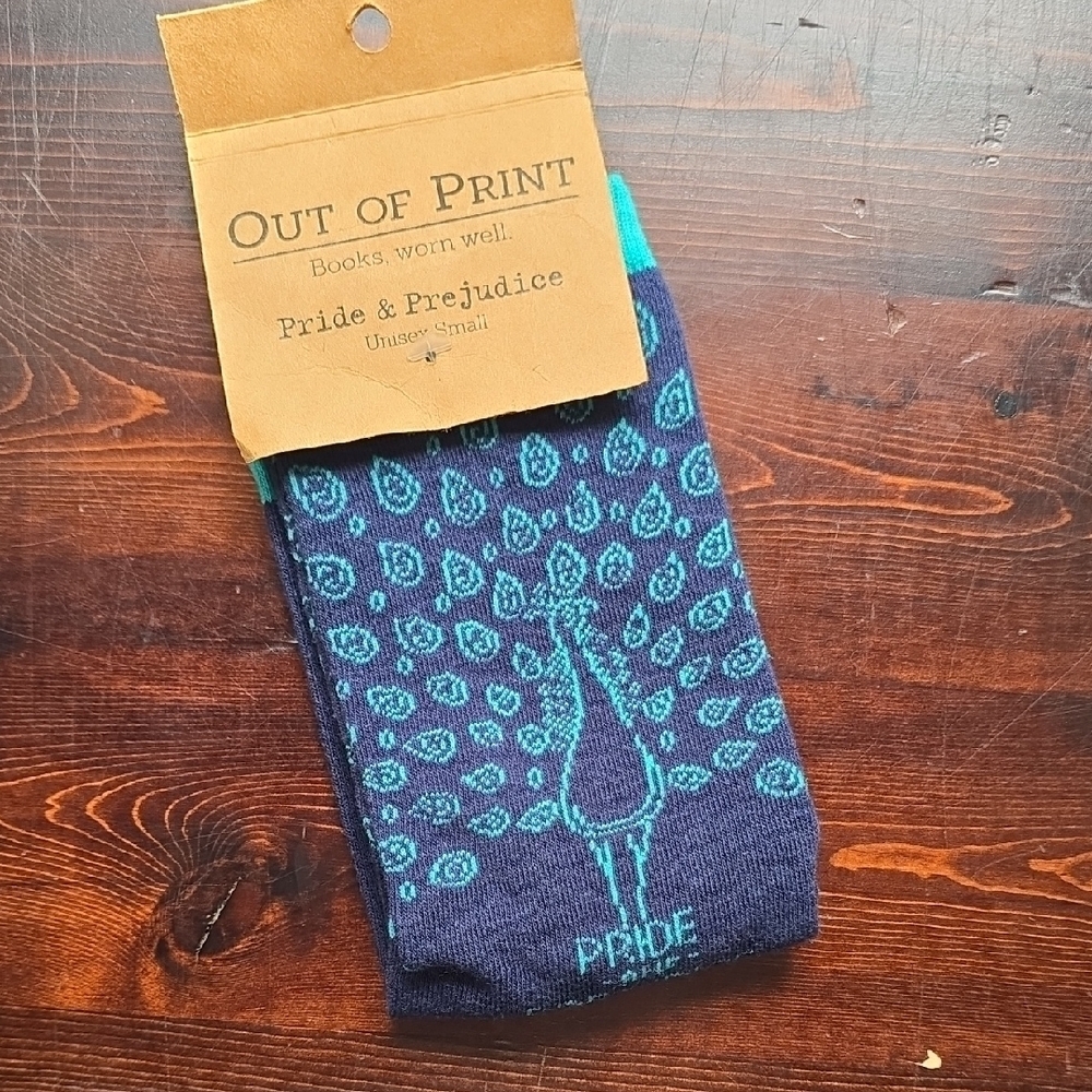 Out of Print Pride & Prejudice Socks - Unisex Small - NWT